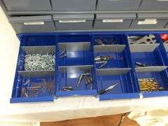 Lot of TWO Sets of Steel Storage Drawers AND Contents!! (RD)
