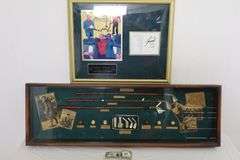 Neat Large Golf History Shadow Box AND Tiger Woods Masters Commemorative Plaque w/Autograph Score Card! (16B)