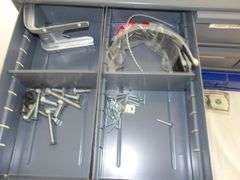 Lot of TWO Sets of Steel Storage Drawers AND Contents!! (RD)