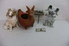 Lot of Assorted Garden Statues & Neat Goat Planter! (13D)