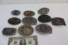 Neat Lot of Vintage Brass Belt Buckles! (9C)