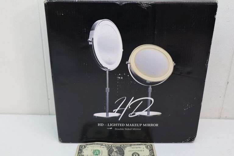 NEW HD Double Sided Lighted Adjustable Height Makeup Mirror! (1B)