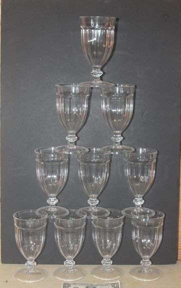 Goblets Clear Plastic Footed Set of 10.  R418