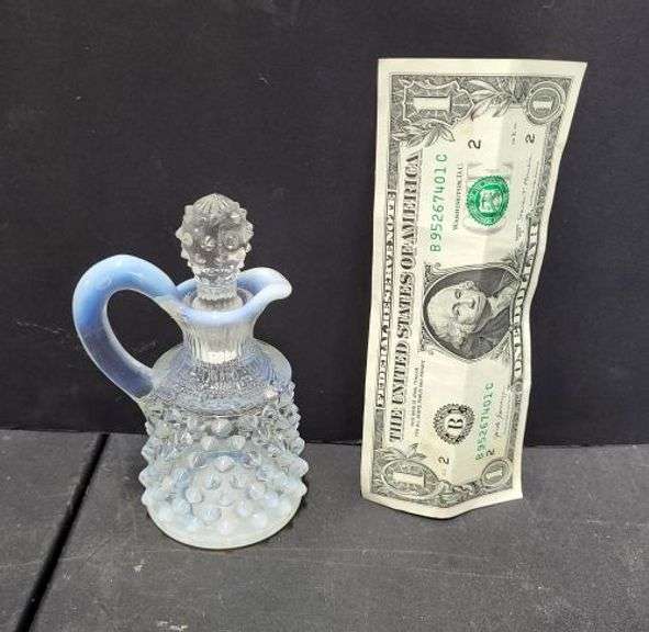 Fenton Hobnail Glass Cruet. ~ cash only~. (1A)