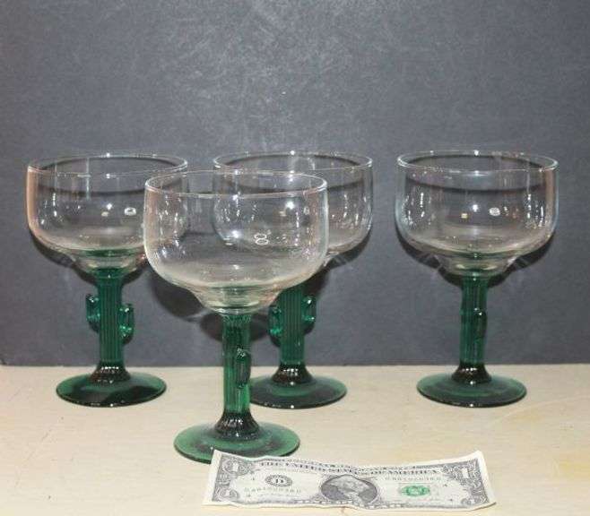 Cactus Stem Margarita Glasses-Set of 4.