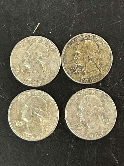 1964 (three) & 1963 Silver Quarters(FC)