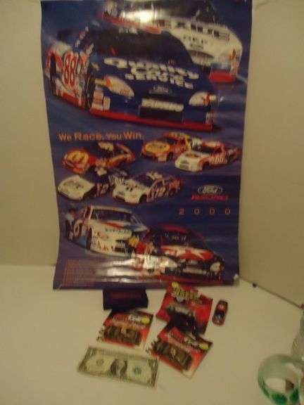 CASH ONLY  2000 Ford Racing Poster, has some damage on corners, Nascar Racing items. (U)