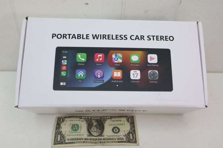 NEW Portable Wireless Car Stereo System w/Dash & Backup Camera! Apple CarPlay/Android Auto! (1B)