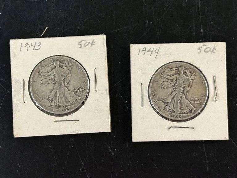 1943 & 1944 Half Dollar Coins(FC)