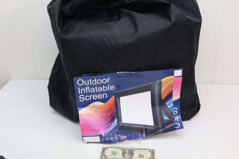$ NEW *LARGE* Outdoor Inflatable Media Screen Kit! Complete w/Blower, Rope, Stakes, etc! (1A)