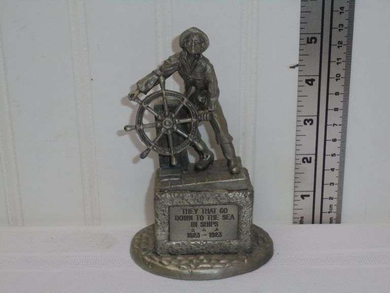COROSEN Pewter Sculpture 1992 " They That Go Down To The Sea In Ships ".