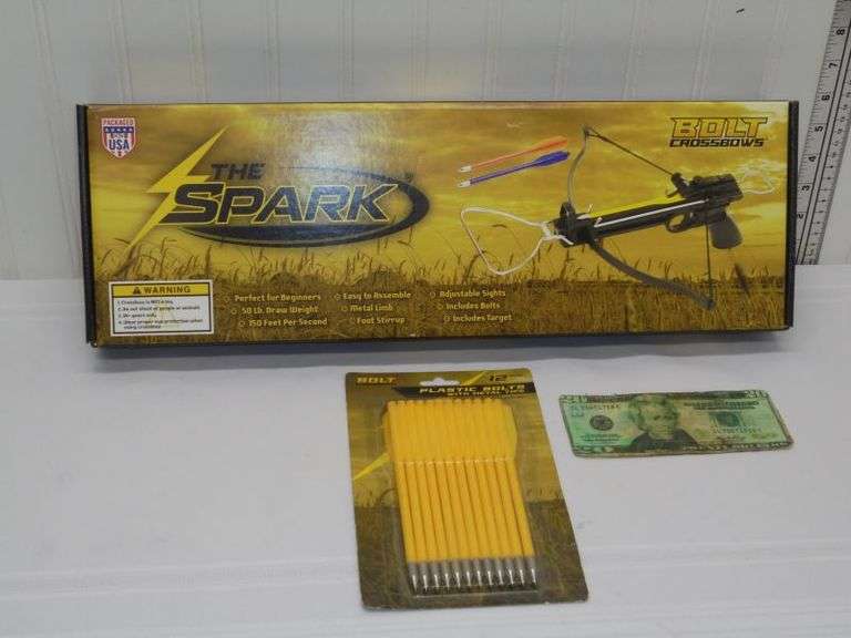 The Spark Bolt Crossbow w / Bolts.  NIB