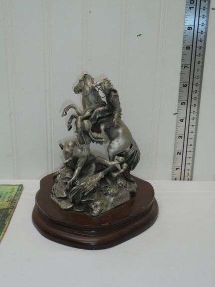 CHILMARK Pewter Sculpture " The Rescue " by POLLAND 1975.  Numbered 1724 / 2500