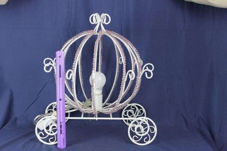 CASH ONLY If You Have a Little Girl She Would Love This Cinderella Carriage Lamp - 18 Inches Tall, 16 Inches Long and 9 Inches Wide  (L2-4)