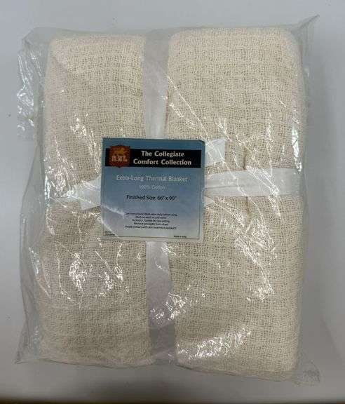 Brand New Blanket from The Collegiate Comfort Collection - Extra Long Thermal 100% Cotton 66" x 90" *2 Pictures*