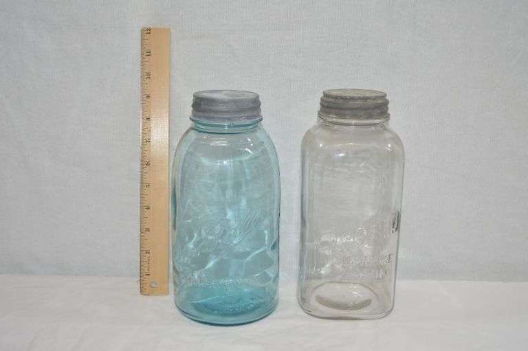 2 LARGE BALL & PRESCO CANNING JARS