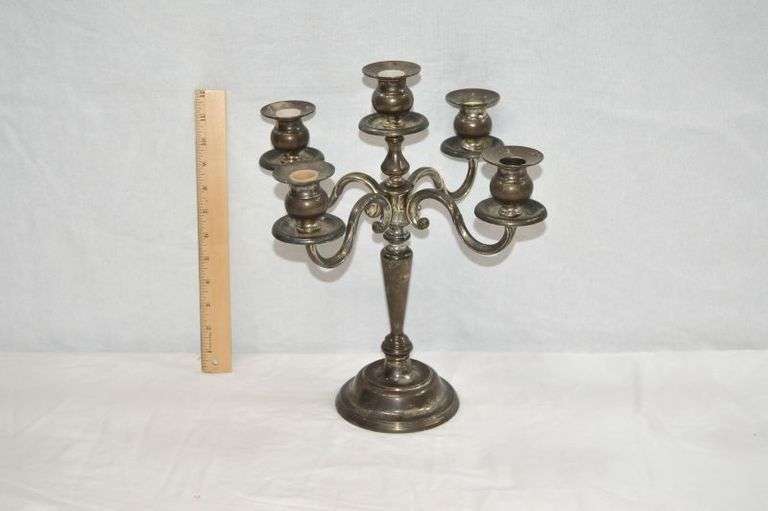SILVER PLATED 5-ARM CANDELABRA