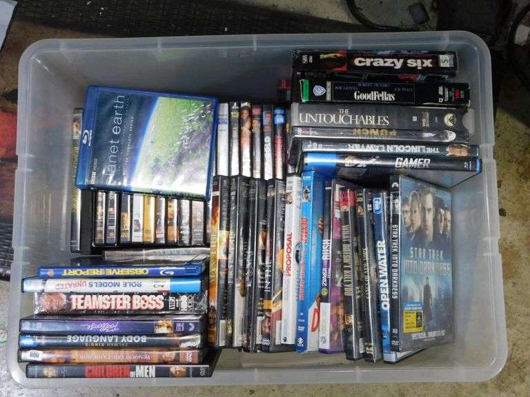 Plastic Container full of DVD's - Blu-ray- Reg-
