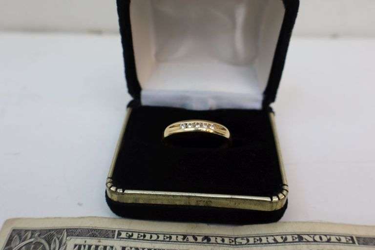$ Men's Vintage Estate 14k Gold & Diamond Ring! Size 13. 5.22 Grams! (DC)