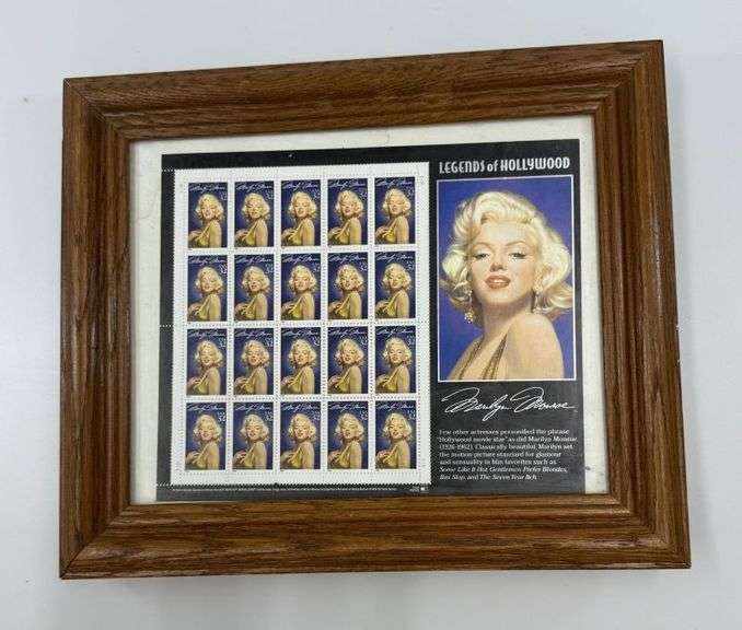 Framed Marilyn Monroe "Legends of Hollywood" 20 US Postage Stamps