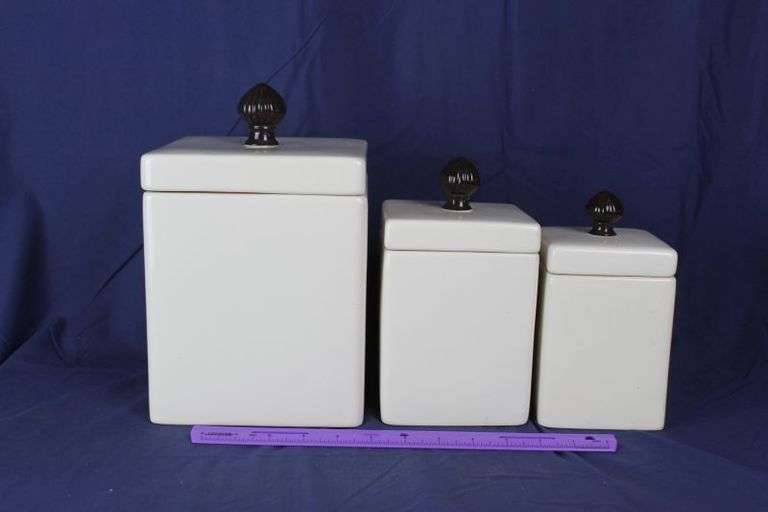 CASH ONLY Very Nice Canister Set - 10 Inch, 8 Inch and 7 Inch (L2-2)