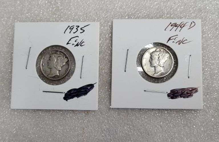 1935, 1944 Mercury Dimes. ~ cash only ~ (4A)
