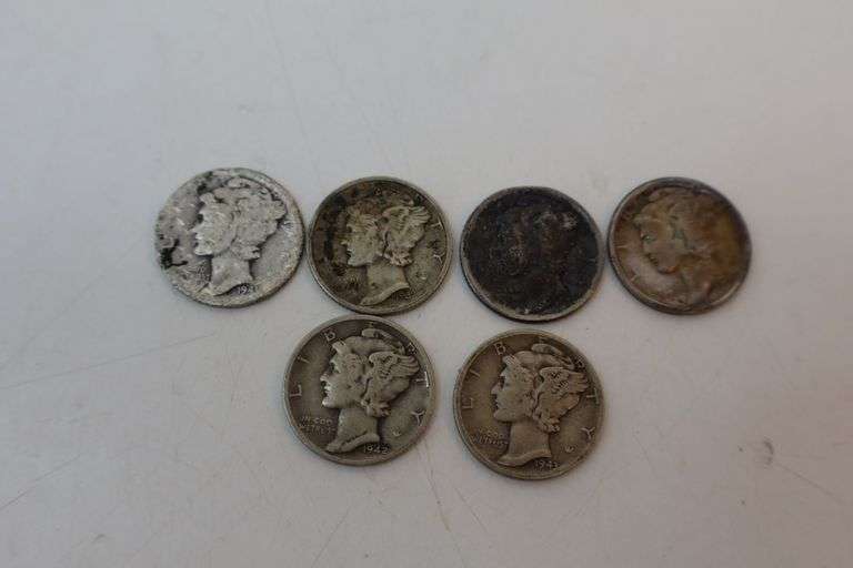 Lot of SIX Assorted Silver Mercury Dimes! (DC)