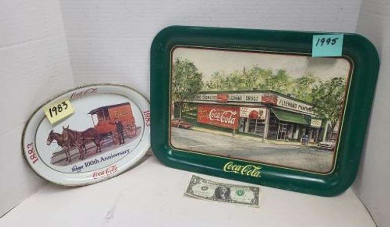 2 Coca Cola Trays. ~ cash only ~ . (5E)