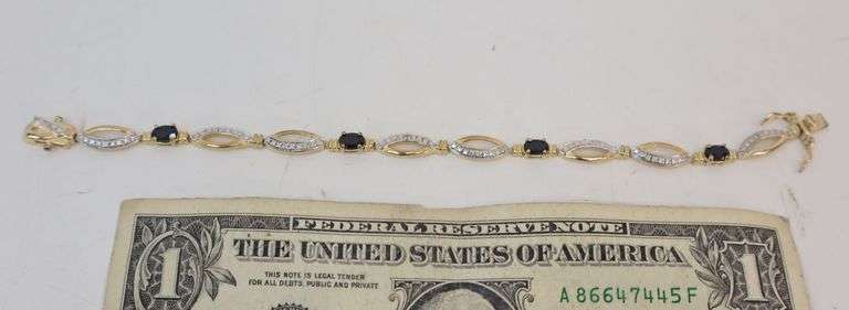 Beautiful Vintage Gold Over Sterling Silver Bracelet! 7.55 Grams! (DC)