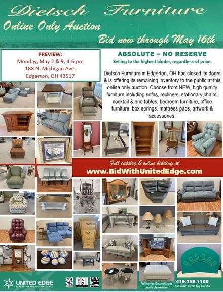 Dietsch Furniture Online Only Auction