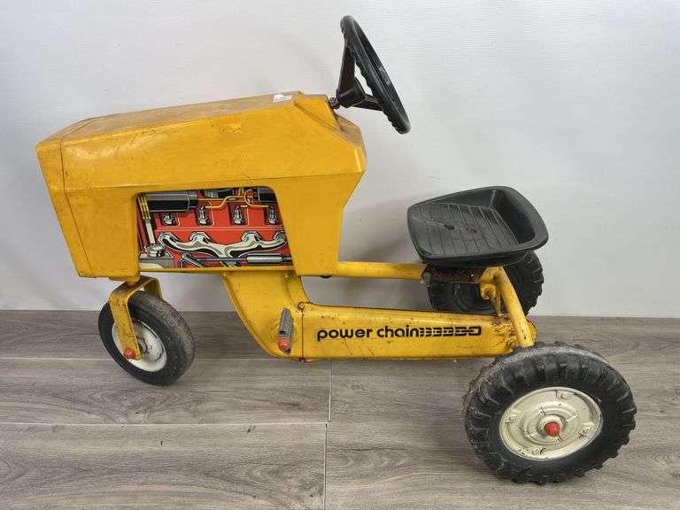 Power Chain Pedal Tractor, Plastic Hood, Metal Frame