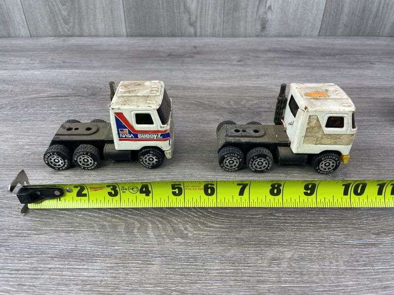 2 Mack Trucks-Buddy L, Kenworth Truck & Goodyear Buddy L Trailer-Ertl, Shell Truck & Tanker
