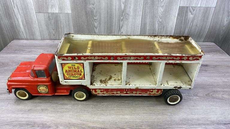 The Wild Animal Circus On Wheels Merry-Go Round Truck & Trailer, Buddy L, Missing Gates