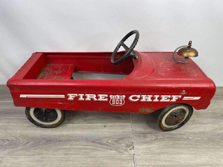 AMF Fire Chief Car No. 503 Pedal Car, 33” Long, Has Been Repaired