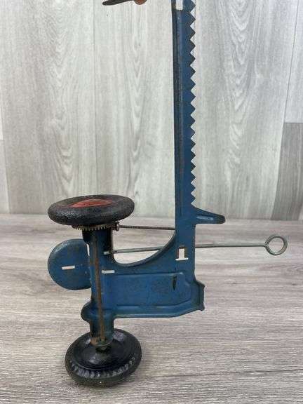 Marx Tin Litho Wagon, 2 Rakes, 3 Bottom Plow & Sickle Mower