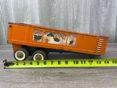 2 ScotchOLass Hydraulic Dump Trailers, Structo, 1 Missing Parts