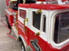 Mack Fire Dept. Unit 33 RC Fire Truck, Missing & Broken Parts, Goes Forward/Reverse But Not Steerable, Siren Works