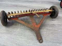 Marx Tin Litho Wagon, 2 Rakes, 3 Bottom Plow & Sickle Mower