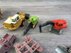 Truck, Cars, Thresher, Dozers, Excavators & Disc, 1/64, Ertl, Tootsie Toys, Lesney, Some Missing & Broken Parts