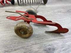 Marx Sickle Mower, Disc, 2 Figures & 2 Bottom Plow, Tether, Slik 3 Bottom Plow