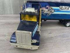 GMC Goodwrench Racing Team-Missing Rear Door & Freightliner Silver Knight Express Trucks & Trailers, Nylint