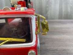 Mack Fire Dept. Unit 33 RC Fire Truck, Missing & Broken Parts, Goes Forward/Reverse But Not Steerable, Siren Works