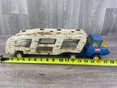 Tonka Truck & Car Hauler, Tonka Truck & Ertl Trailer-Has Been Repainted