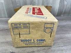 Buddy L Truck Camper, Original Box, No. 5433, Missing Side Mirror, Camper Steps Are Broken
