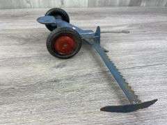 Marx Tin Litho Wagon, 2 Rakes, 3 Bottom Plow & Sickle Mower