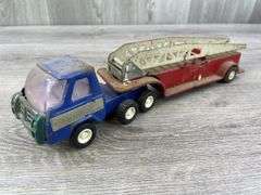 2 Buddy L Ladder Fire Trucks, Hose Truck