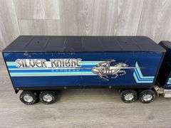 GMC Goodwrench Racing Team-Missing Rear Door & Freightliner Silver Knight Express Trucks & Trailers, Nylint