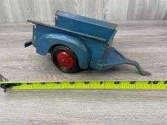 Marx Tin Litho Wagon, 2 Rakes, 3 Bottom Plow & Sickle Mower