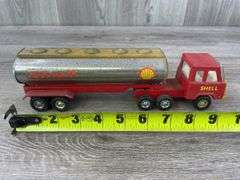 2 Mack Trucks-Buddy L, Kenworth Truck & Goodyear Buddy L Trailer-Ertl, Shell Truck & Tanker