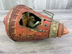 Tin Litho Friendship 7 Friction Space Capsule, SH, Made In Japan, Missing Side Glass